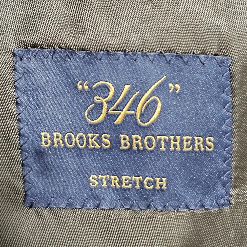 Brooks Brothers Suit Mens 40R 34x31 Charcoal Grey Pinstripe 346 Stretch Wool